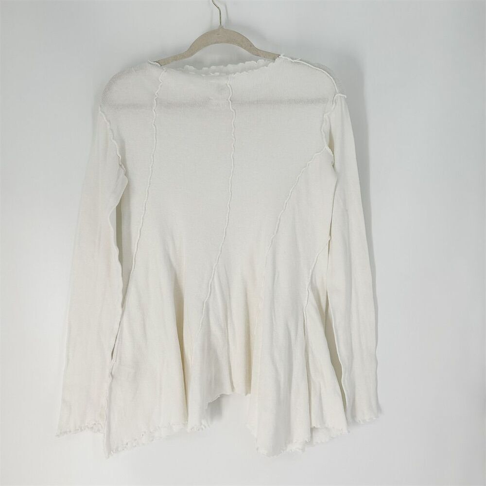 Free People Women's Full Swing Tunic Top White Asymmetric Long Sleeve Blouse, S - Picture 9 of 13